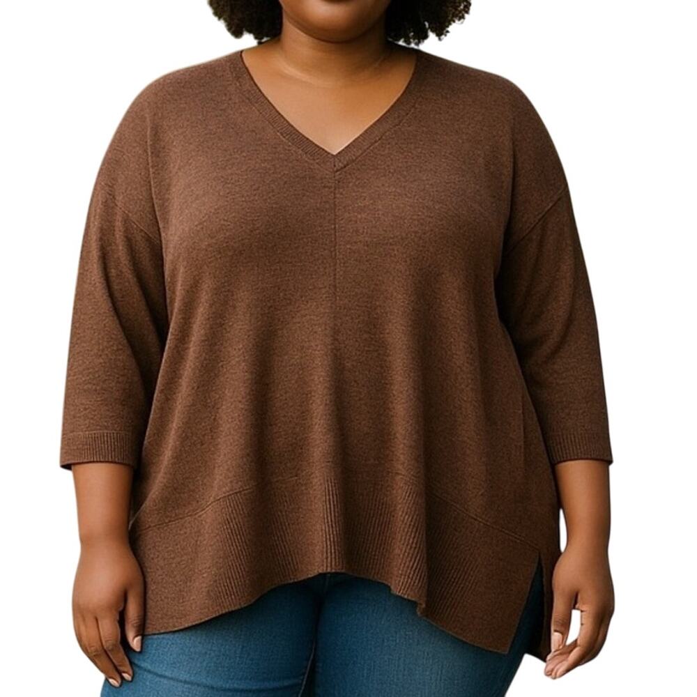Miss Chievous Oversized V-Neck Sweater Medium Pink Purple Marbled